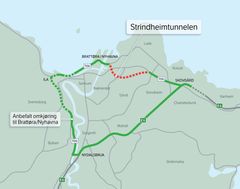 Kart som viser mulig omkjøring