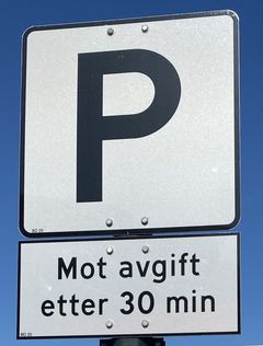 Skilt for private tilbydere av offentlig parkering