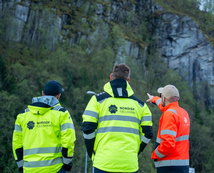 Bilete syner fjellskjeringa like ved Stanghelle sentrum som skal reinskast og sikrast. Bilete er frå ein synfaring ilag med entreprenør tidlegare i år.Det er denne fjellskjeringa like ved Stanghelle sentrum som skal reinskast og sikrast. Bilete er frå ein synfaring ilag med entreprenør tidlegare i år.