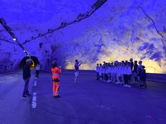 Sølvguttene hadde konsert i Lærdalstunnelen.