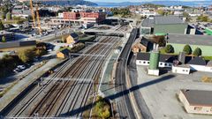 Luftfoto av Hangarbrua