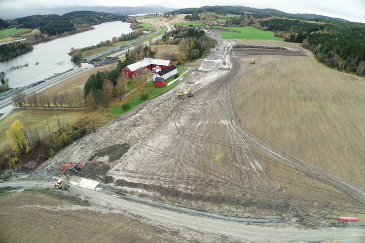 Dronebilde fra området tatt 16.10.2025.