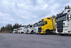 Bilde av lastebiler på døgnhvileplass et annet sted i Norge