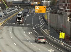 Bildet viser et utsnitt av E18 i Berum
