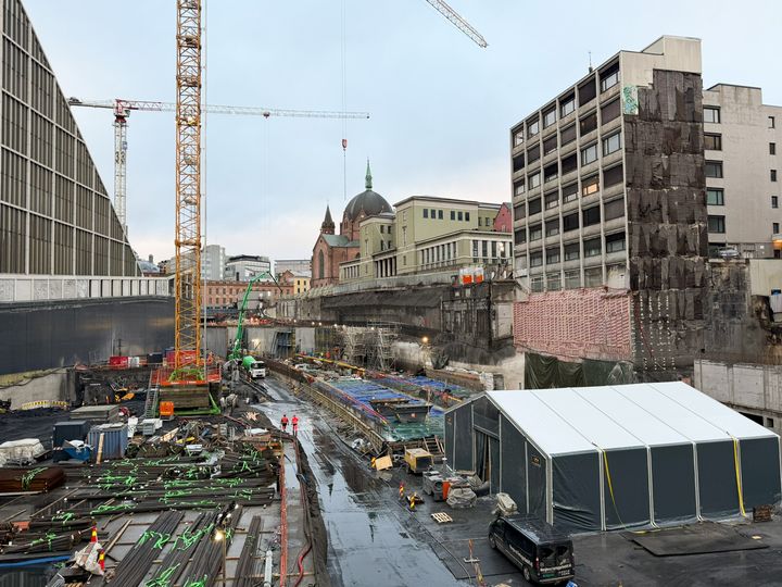 Bilde fra anleggsgropen i Ring 1-prosjektet tatt i januar 2026.