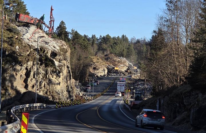 Frå anleggsområdet E39 Vikane-Eikangervåg. Foto: Allan Emil Nyheim, Statens vegvesen