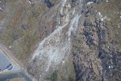 Statens vegvesen treng tid for å oversikt over losneområdet ved E134 Fjæra i Etne. Foto: Emil Solbakken, Statens vegvesen