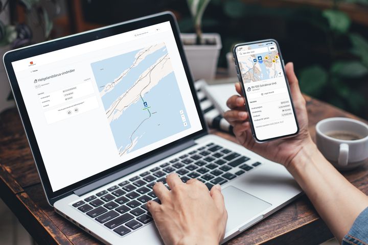 Illunstrajson av PC og mobiltelefon som viser tjensten