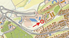 Bildet er et kart somviser hvor Børsvingen 1C ligger i Bodø. Bildeteksten sier, Øvelser og kontrollert nedbrenning: Børsvingen 1C skal brennes ned av Salten Brann IKT etter en rekke øvelser mandag 16. mars 2026.