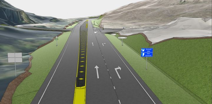 Skisse av prosjektet Ølen-Mørkeli. Her frå Fikse. Illustrasjon: Statens vegvesen