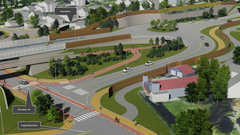 Illustrasjon av fremtidig kryss ved Michelets vei