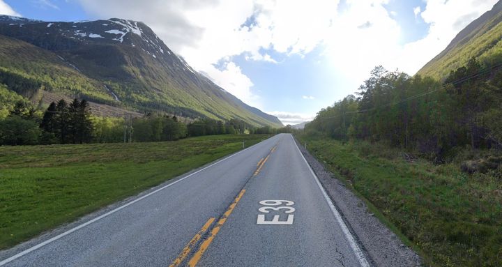 E39 Skorgedalen. Foto: Google Maps