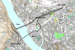 Planområde fo reguleringsplan - E18 Oddemarka–Tordenskjolds gate, sykkelstamvei