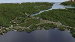 E39 Ådland-Svegatjørn. Det viktigaste kysset for Tysnes vil ligge på Søreid. Her vil det bli bygd ny fylkesveg med separat gang/og sykkelveg ned til dagens veg som gir god tilkopling mot eksisterande veg nordover mot Uggdal/Våge og sørover mot Flatråker/Hodnanes. Ved krysset er det regulert kollektivanlegg, parkeringsplassar og plass til andre framtidige tiltak. Illustrasjonen viser alternativ D1 ved Søreid.