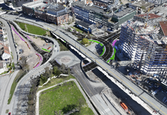 Illustrasjon av planlagt midelrtidig rundkjøring
