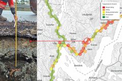 På E134 Våg–Ersland i Rogaland bekreftet oppgravingsprøver det som måledataene viste: betydelige svakheter i vegkonstruksjonen. Undersøkelsene førte til anbefaling om ny veg framfor utvidelse av eksisterende trasé. (Foto: Statens vegvesen)