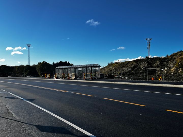 Bilde av den nye midlertidige bussterminalen