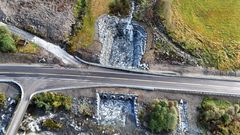 Den nordlege delen av strekninga E16 Åsbrekkegjelet-Skromle bru, ferdig utbetra. Foto: Rasmus Søgnen, Statens vegvesen