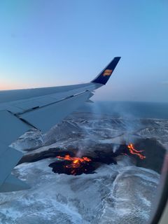 Vulkanflyvning. Foto: Icelandair.