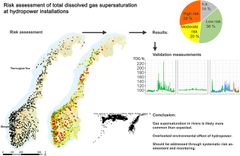 Oversikt over risikoen for gassovermetning i norske vassdrag