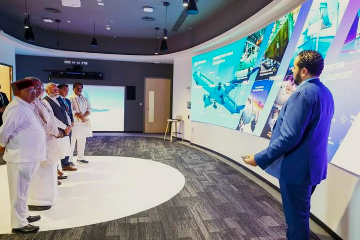 The new installation in Bangalore was officially opened by Prime Minister of India, Narendra Modi. Cyviz' innovative solutions also feature advanced screen and display technology, as shown in the background.