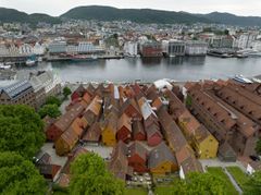 Bryggen i Bergen sett fra baksiden