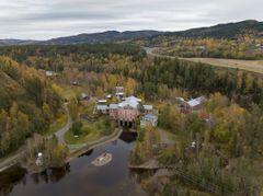 Kistefos Træsliberi sett fra luften