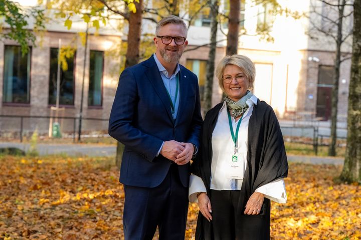 Hans-Erik Skjæggerud (53) er gjenvalgt som YS-leder, mens Marit Solheim (59) er valgt som ny nestleder. Foto: Thomas Brun NTB Studio