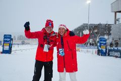 VM-sjef Åge Skinstad sammen med Swix' Gitte Thune