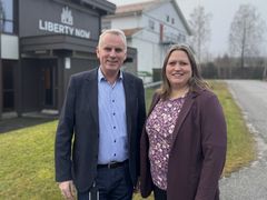 Hans Olav Bakås, CEO i Liberty Now og Beate Marie Dahl Eide, leder for strategi og samfunnskontakt i Liberty Now. Foto: Liberty Now.