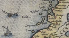 Gerard de Jode (Antwerpen 1593) sitt kart. Selve ordet malstrøm kommer fra nederlandsk maalstroom, som er sammensatt av verbet ma(a)len, som betyr «å dreie», og substantivet strom for «strøm».