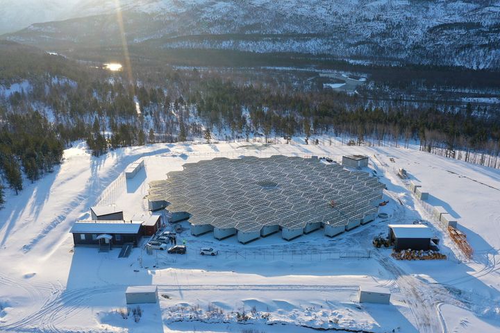 Der nesten ferdige EISCAT_3D-anlegget i Skibotn utenfor Tromsø