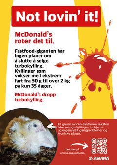 Anima sin plakat rettet mot McDonald's salg av turbokylling.