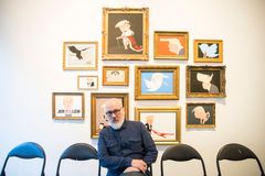 Oslo 20180315. Avistegner Marvin Halleraker lanserer boken «Satiriker med helvetesangst» og en utstilling med utvalgte arbeider hos Tegnerforbundet i Oslo torsdag.