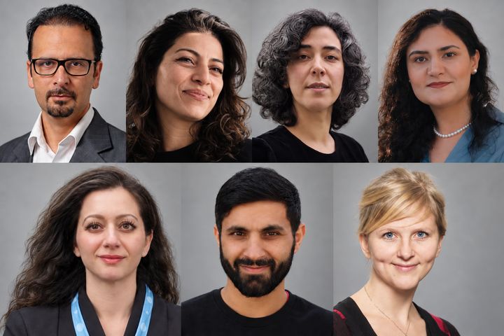 Øverst fra venstre: Mahmood Amiry-Moghaddam, Pardis Shafafi, Banafsheh Ranji, Sarah Gaulin, Milica Javdan, Andam Aso Aziz og Ingerid Salvesen.