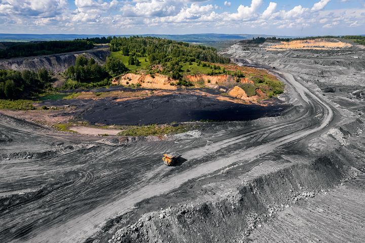 Landskap, hvor gruvedrift har endret et naturlandskap