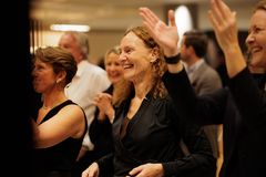Camilla Stoltenberg, konsernsjef i NORCE, under den offisielle åpningen av Campus Ullevål. NORCE har nettopp flyttet Oslo-kontoret sitt inn i bygget.