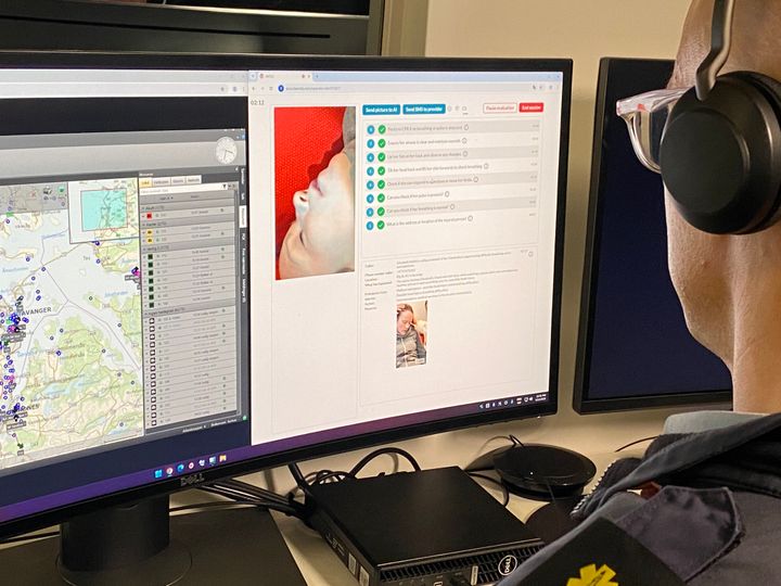 En mann ser på en PC-skjerm.