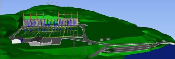 Foto: 3D-modell av ny Åsen transformatorstasjon (Kilde: CEMP – Åsen, Sweco)