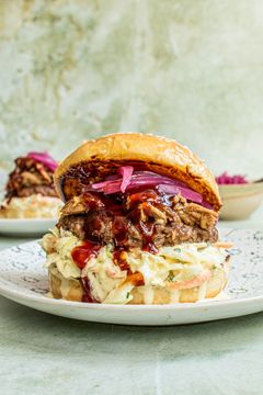 Hamburger med pulled pork