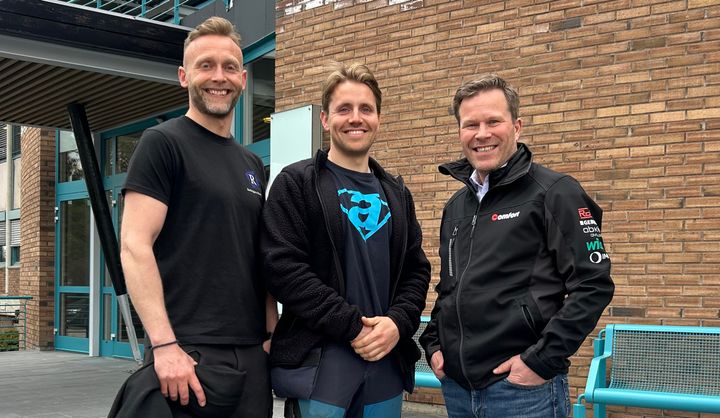 Fra venstre Daglig leder og medeier Håkon Sæhlie, styreleder og medeier Vegard Bekkevold og Kjededirektør i Comfort Vidar Skoglund.