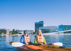 Hos DNT kan du leie utstyr som kajakker og annet, men også ta kurs eller delta på fellesturer.