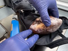 Kokain skjult i en sort BH.