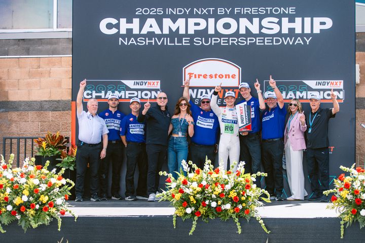 Nr 1 fra venstre: Rob Edwards, Head og Indycar & IndyNXT Andretti Global Nr 4 fra venstre: Dan Towriss, CEO TWG Motorsports, Cadillac F1 Team, Andretti Global, Nr 2 fra høyre: Jill Gregory, President Motorsports TWG.