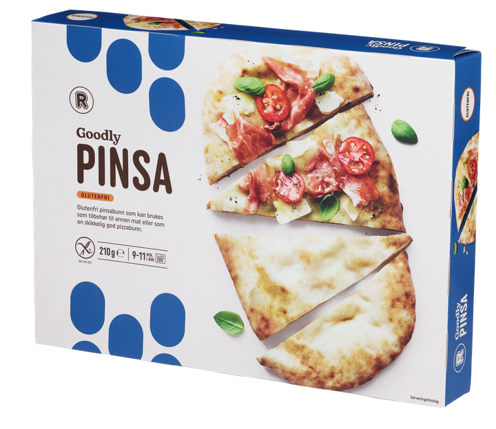 Den glutenfrie pinsaen blir en del av R Goodly-serien og lanseres i uke 38 i REMA 1000-butikker over hele landet