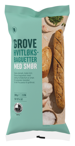 Grove hvitløksbaguetter med smør