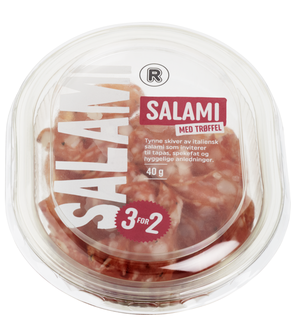 Tilbakekalling av Italiensk Salami med trøffel 40 g fra R-serien med holdbarhetsdato 23.07.2026
