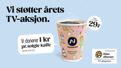 Narvesen tilbyr også gratis kaffe til alle bøssebærere på aksjonsdagen 19. oktober.