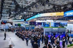 Dette bildet viser produktlanseringsarrangementet til Shandong Heavy Industry Group på IAA Transportation 2026 i Hannover, Tyskland. (Foto levert av Shandong Heavy Industry Group)