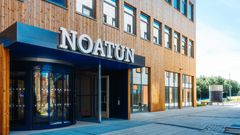 Det nye undervisnings- og forskningsbygget Noatun står ferdig til studiestart i Bodø høsten 2024. Foto: Adrian Svendsen Bensvik.
